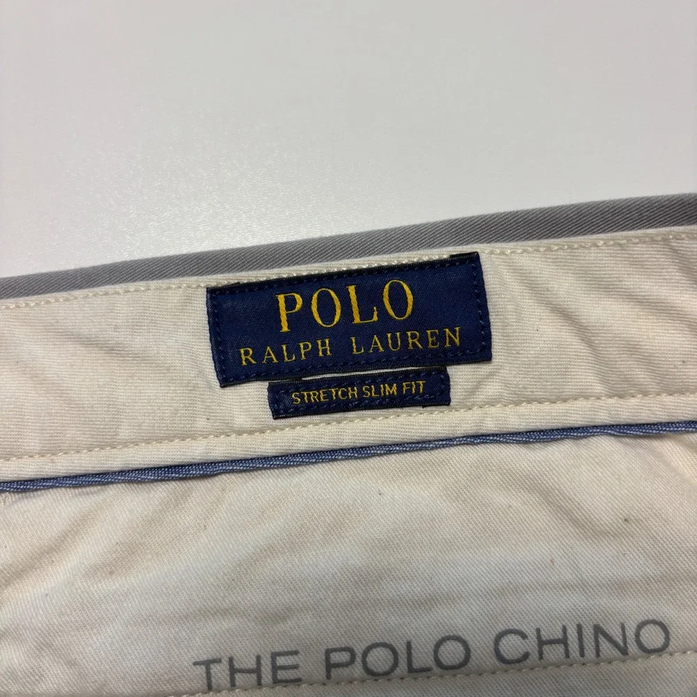 Polo Ralph Lauren Stretch Slim Fit Chino Pant Mens 34x32 Gray Cotton Twill - Picture 8 of 9